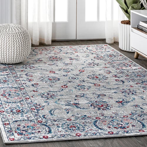 Jonathan Y Modern Persian Vintage Area Rug In Light Gray/red