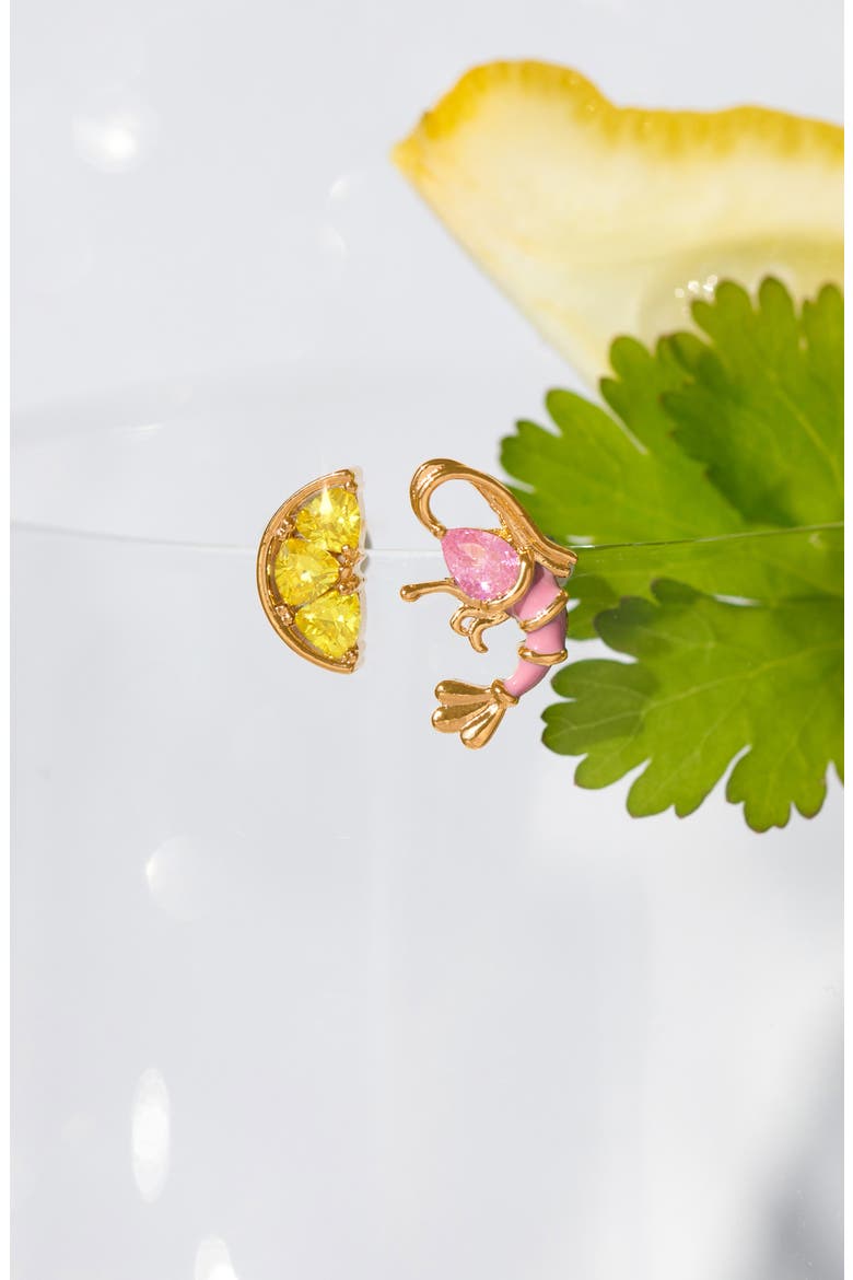 Shrimp Cocktail Stud Earrings, Alternate, color, GOLD