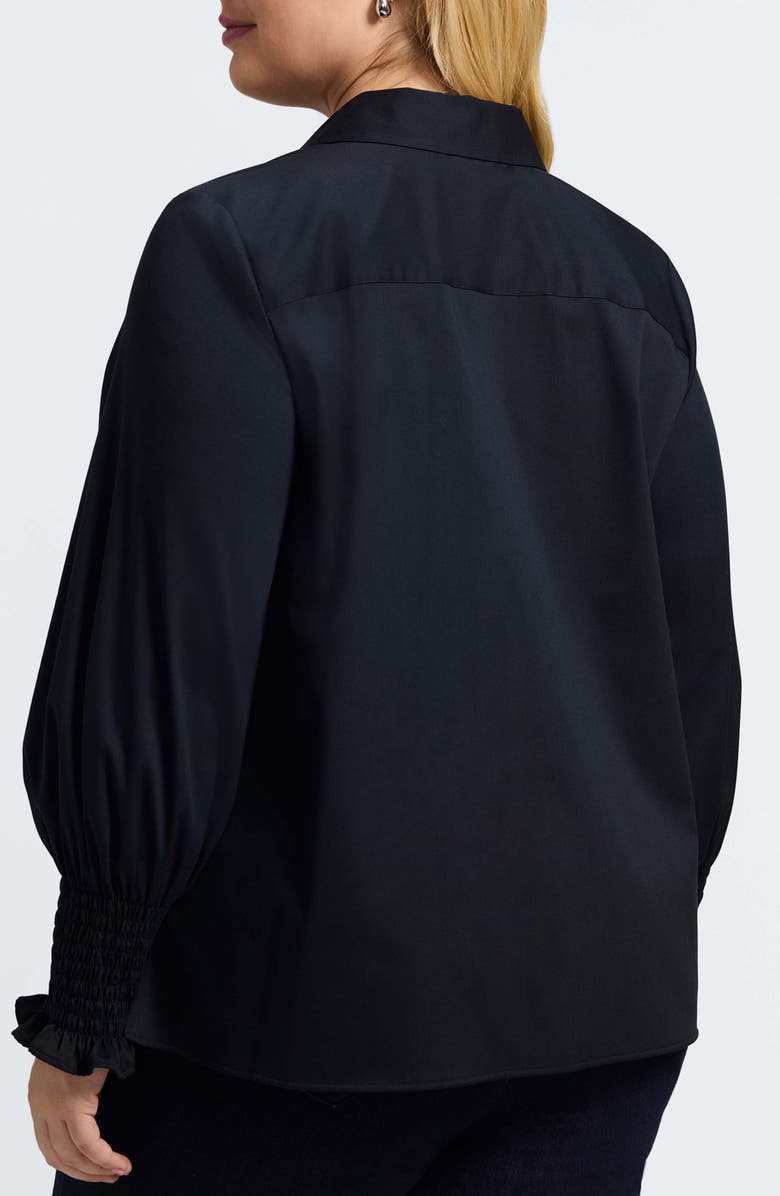 Foxcroft Avril Matte Sateen Button-Up Shirt, Alternate, color, Black