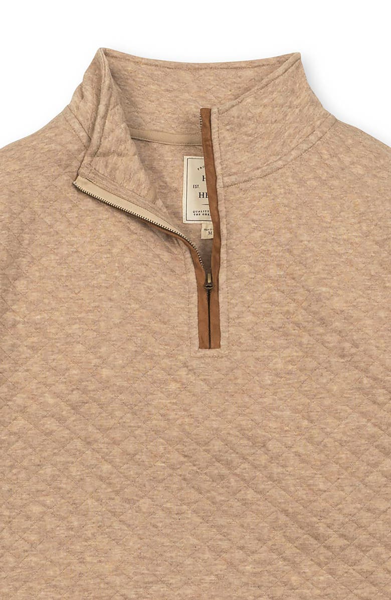 Hope & Henry Quilted Half Zip Pullover, Alternate, color, Camel Heather Quilted