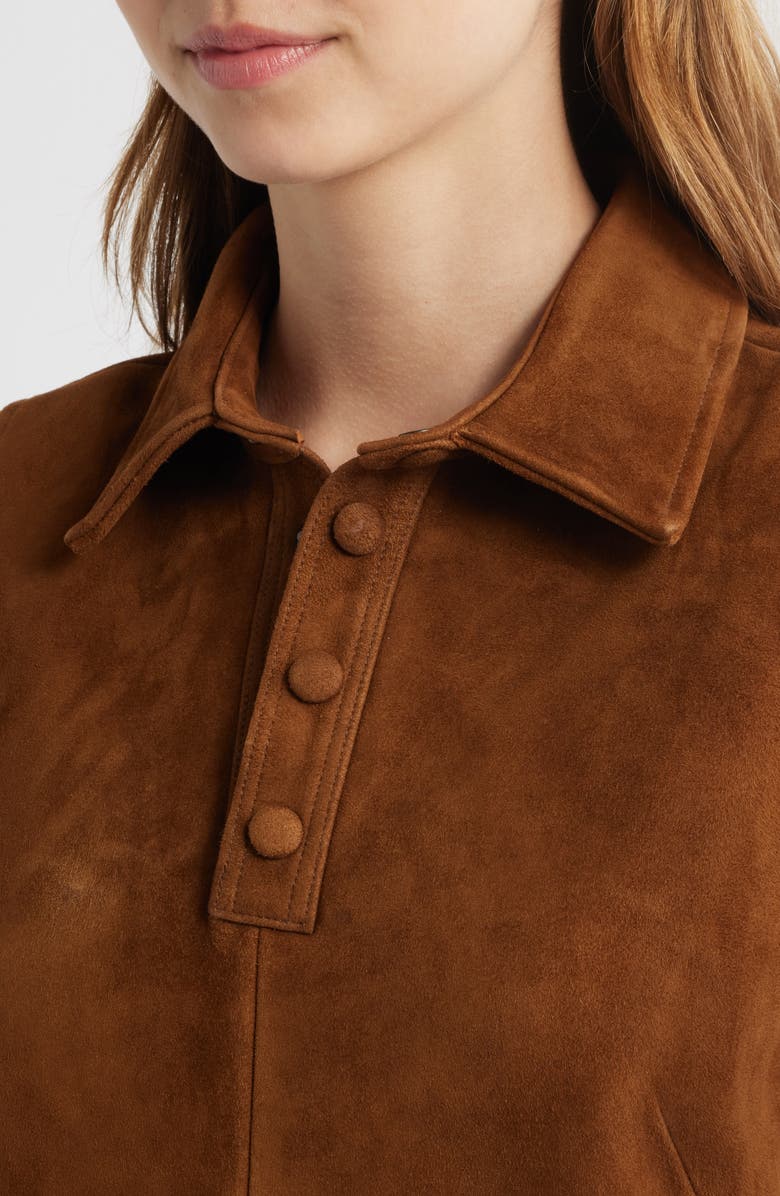 FRAME The City Suede Sleeveless Dress, Alternate, color, Sepia