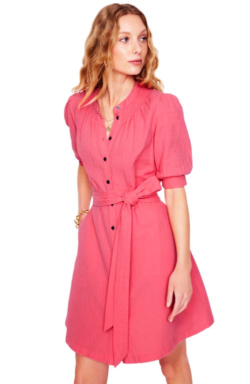Boden Ada Double Cloth Cotton Shirtdress In Azalea Pink