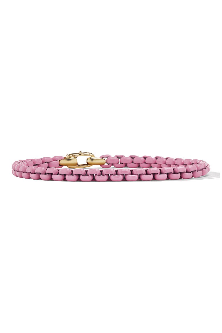 Bel Aire Chain Bracelet in Black with 14K Yellow Gold Accent, 4mm, Main, color, STAINLESS STEEL/ 14K GOLD