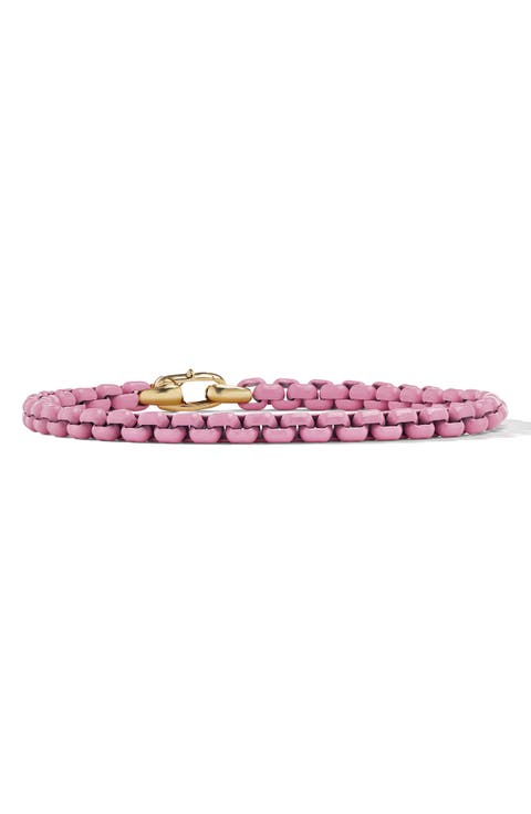 Bel Aire Chain Bracelet in Black with 14K Yellow Gold Accent, 4mm