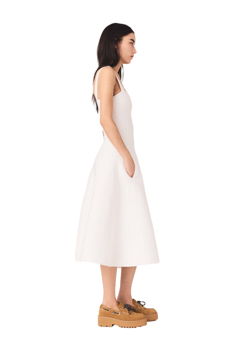 Knit midi dress, Alternate, color, White