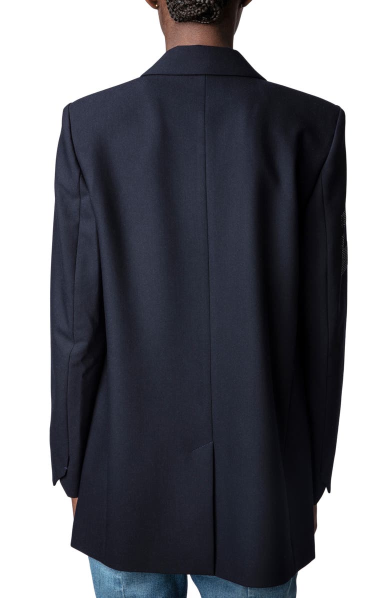 Zadig & Voltaire Viva Arrow Embellished Oversize Blazer, Alternate, color,