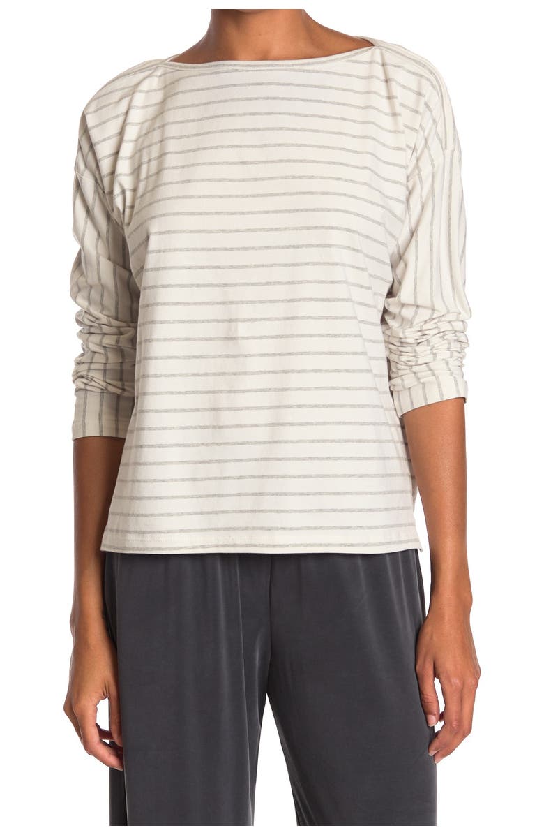 French Connection Rosana Striped Boatneck Long Sleeve T-Shirt, Main, color, 