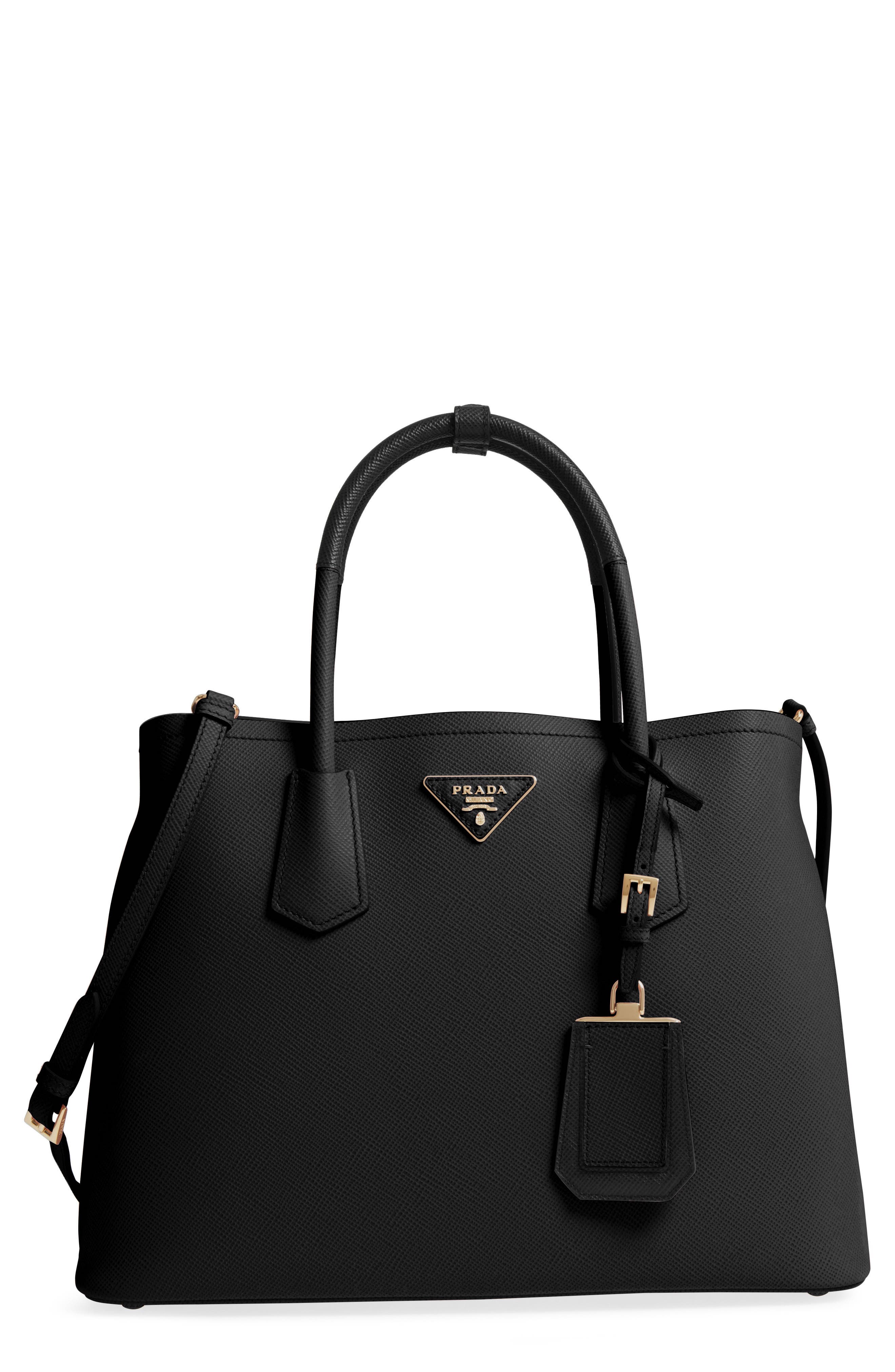 Large Double Tote, Main, color, NERO/ FUOCO