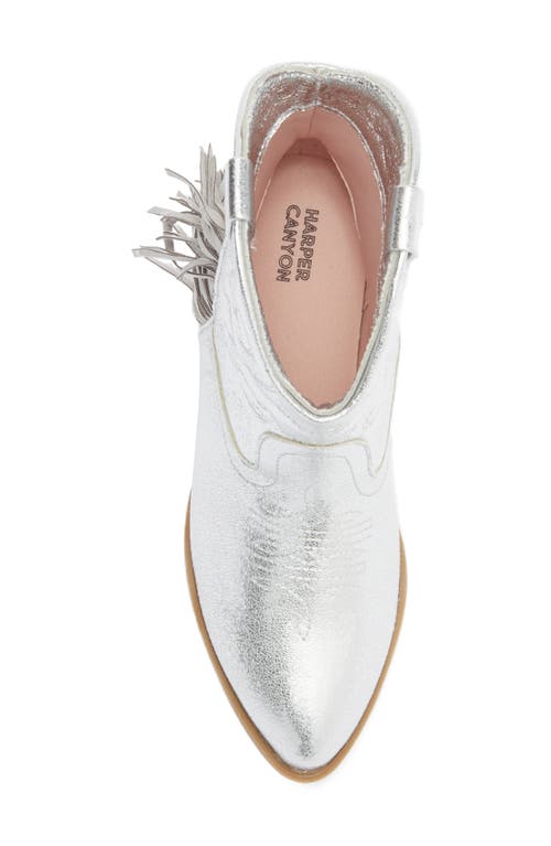 Harper Canyon Kids' Carolynne Fringe Western Boot In Silver