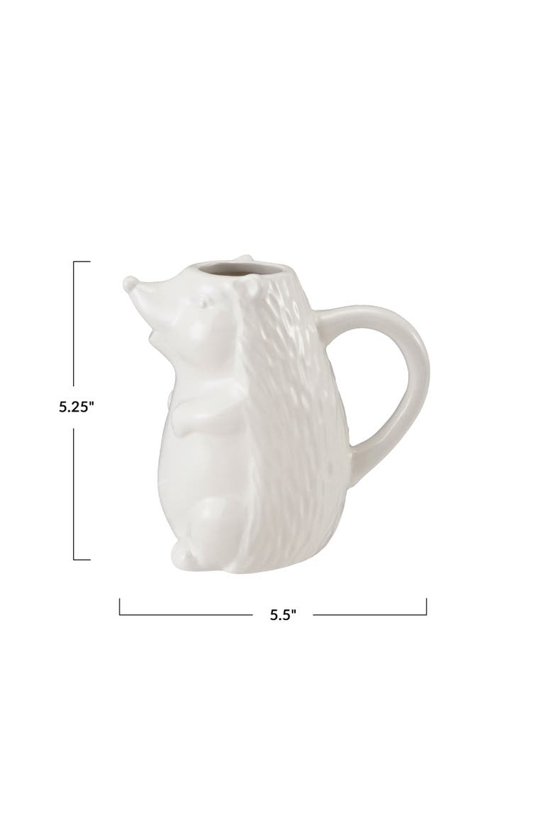 Artisan Dolomite Hedgehog Creamer, Alternate, color, White