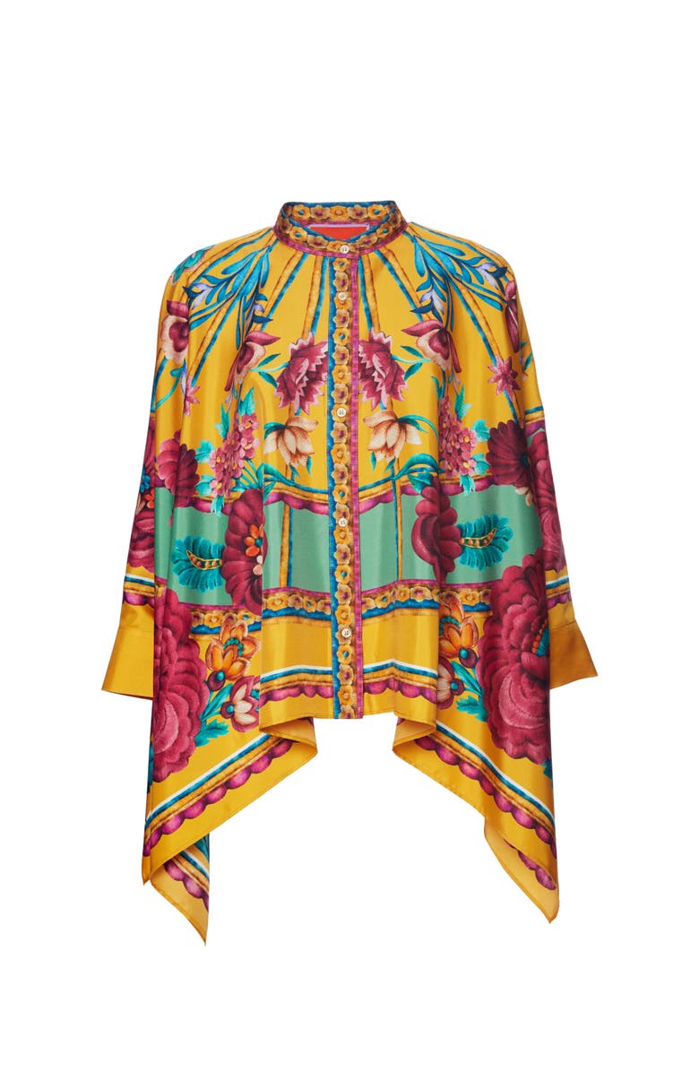 La DoubleJ Foulard Shirt Zodiac Placée Marigold, Alternate, color, Zodiac Placée Marigold