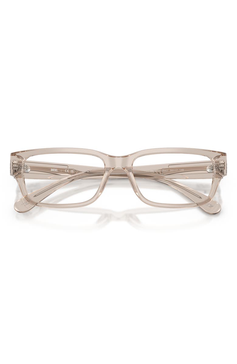 DIESEL<sup>®</sup> 56mm Square Optical Glasses, Alternate, color, Transp Taupe/ Demo