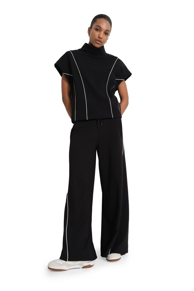 Alva Mock Neck Knit Top, Alternate, color, BLACK