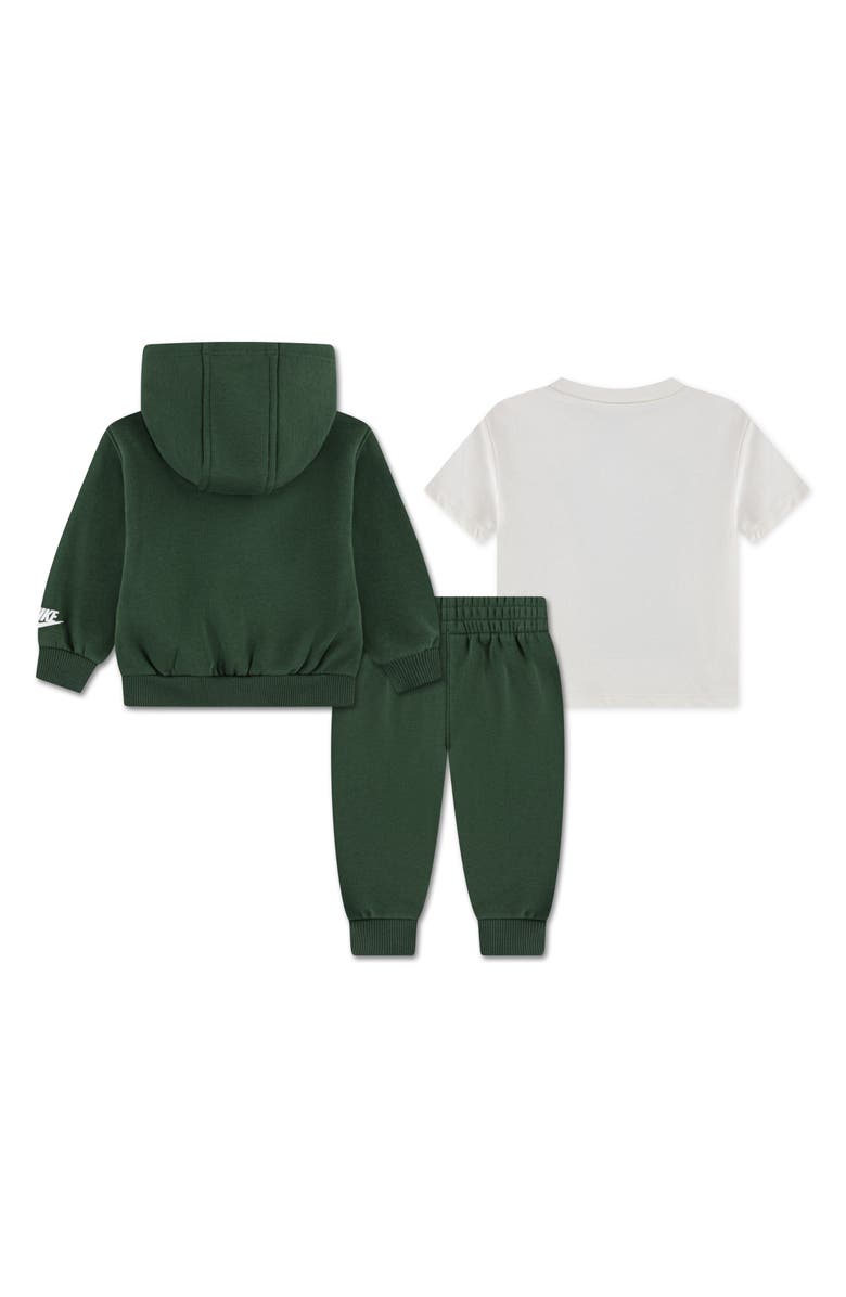 Nike Sportswear Graphic T-Shirt, Fleece Hoodie & Pants Set, Alternate, color, Fir