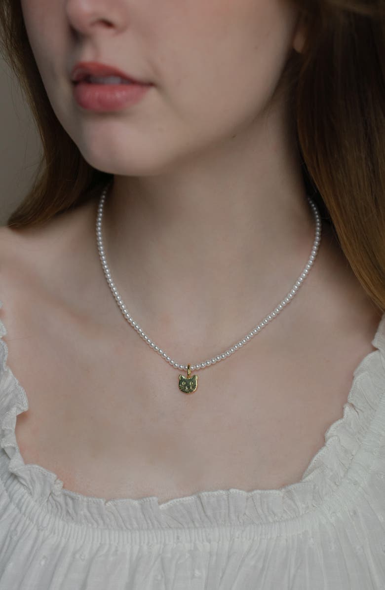 THE SIS KISS Kitten Charm, Alternate, color, Gold