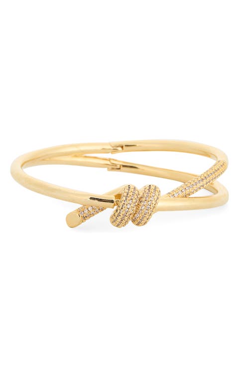 Zoe Pavé Cubic Zirconia Knot Hinged Bracelet