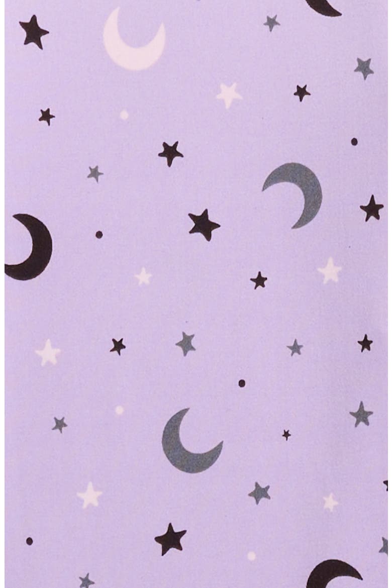 Kids' Print Fitted Two-Piece Pajamas, Alternate, color, PURPLE MULTI MOONS