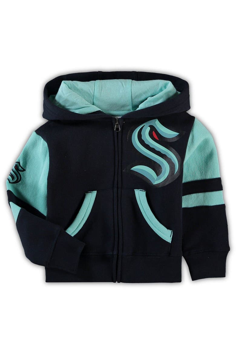 Toddler Deep Sea Blue Seattle Kraken Face-Off Full-Zip Hoodie, Main, color, Navy