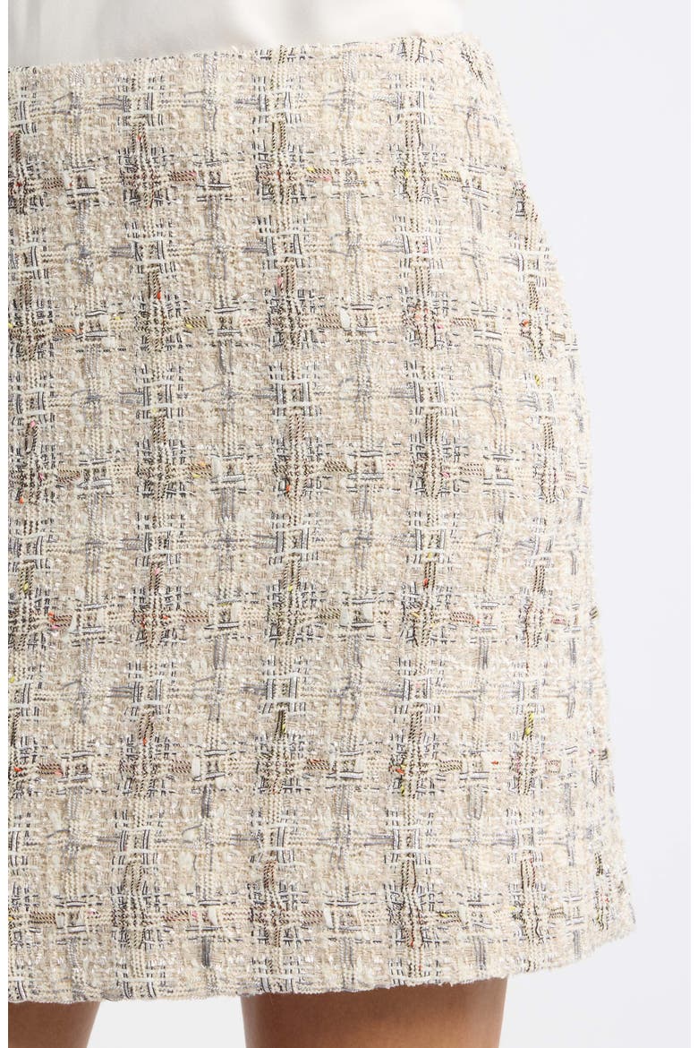 Plaid Tweed Miniskirt, Alternate, color, IVORY PLAID