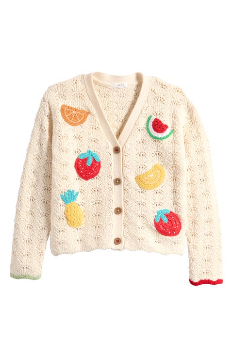 Kids' Crocheted Fruit Cotton Cardigan (Little Kid)