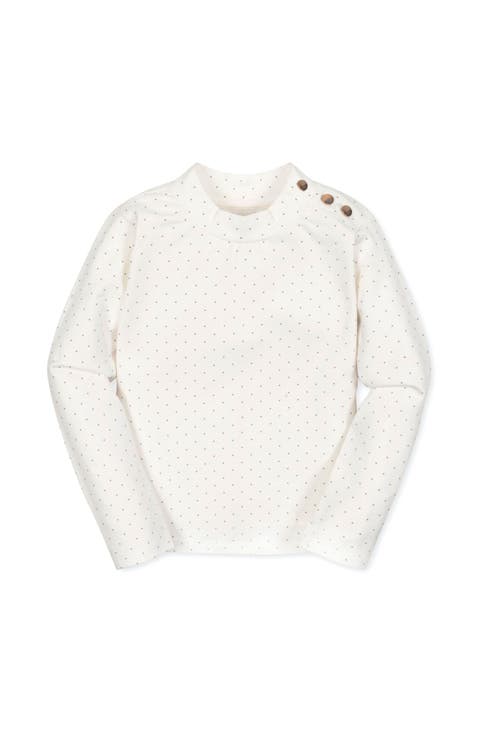 Kids' Organic Long Sleeve Mock Neck Knit Top