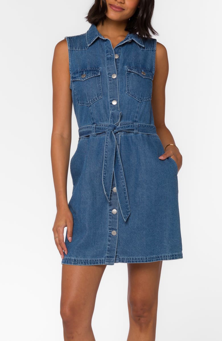 VELVET HEART Sleeveless Shirtdress, Alternate, color, Classic Indigo