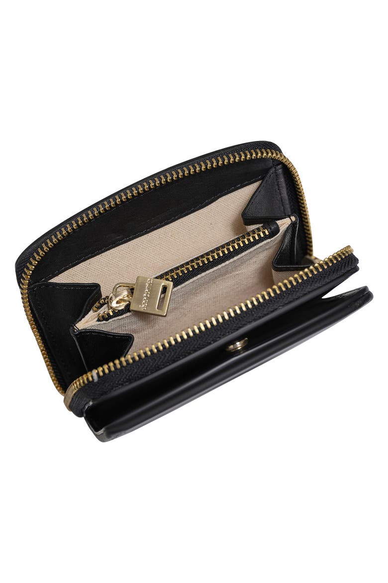 Katy Woven Leather Wallet, Alternate, color, BLACK