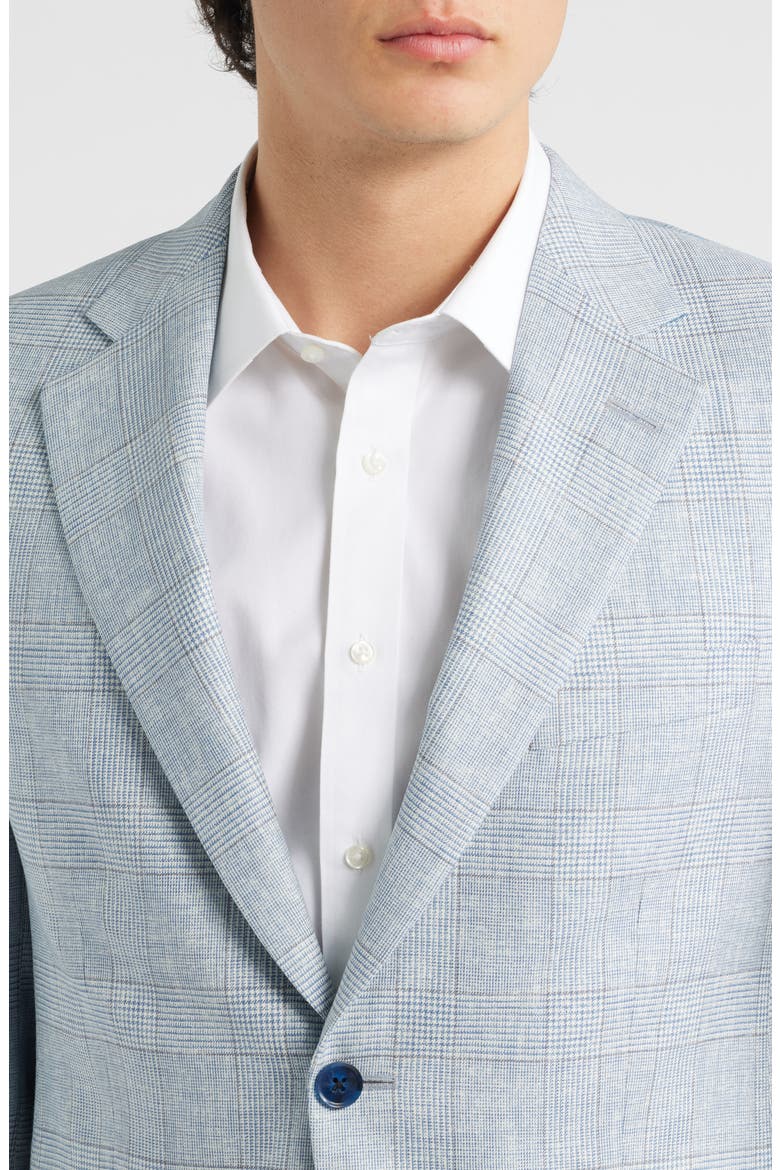 Hartford Classic Fit Light Blue Glen Check Wool Sport Coat, Alternate, color, LIGHT BLUE