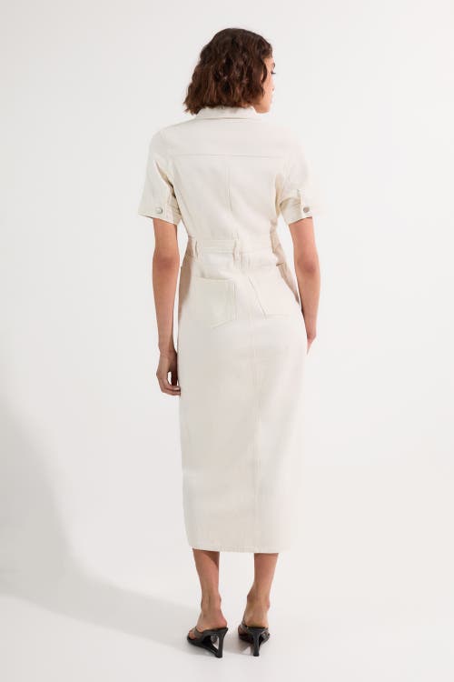 Karen Millen Denim Midi Shirt Dress In White