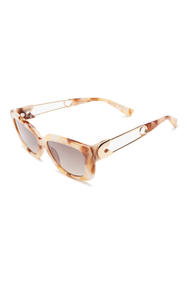 55mm Gradient Rectangular Sunglasses, Alternate, color, HAVANA / IVORY