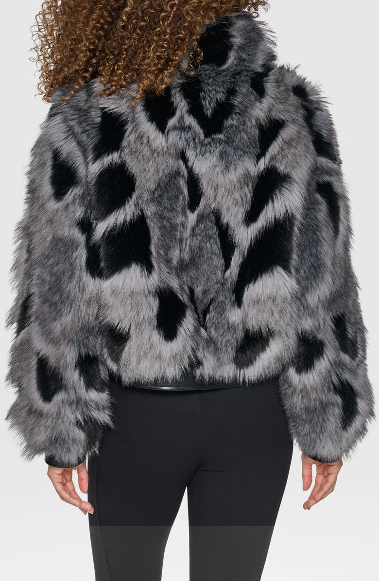 KARL LAGERFELD PARIS Shag Faux Fur Bomber, Alternate, color, Grey Multi