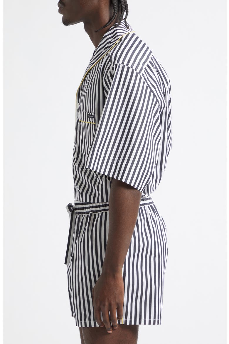 Stripe Cotton & Silk Poplin Pajama Shirt, Alternate, color, S8057 RIGATO