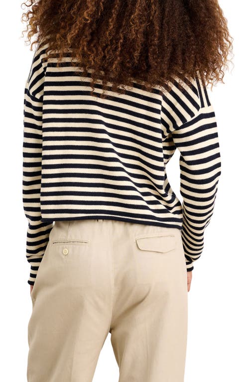 Alex Mill Taylor Cardigan In Stripe Cotton Cashmere Blend In Navy/ivory