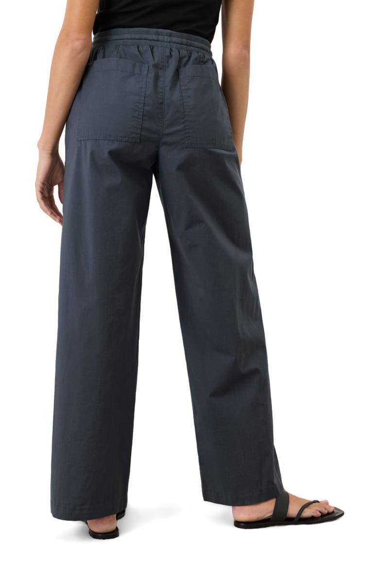 Organic Cotton Stretch Poplin Wide Leg Pant, Alternate, color, Steel Blue