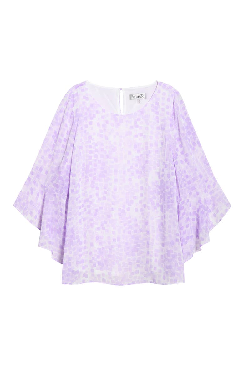 Ruffle Sleeve Top, Alternate, color, LAVENDER MIST MULTI
