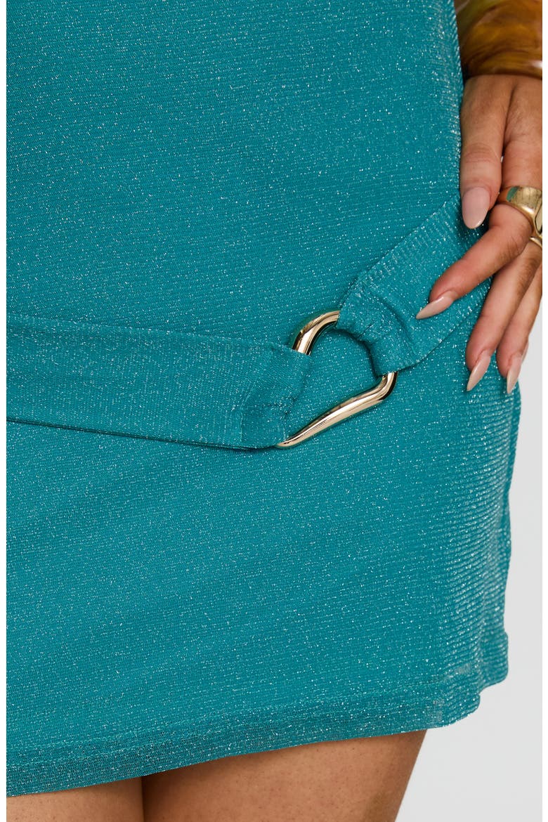 Armonia Metallic Halter Minidress, Alternate, color, BLUE