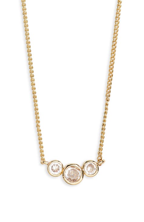 Triple Round Station Cubic Zirconia Necklace