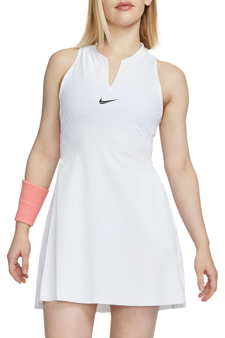 Club Dri-FIT Racerback Dress, Main, color, WHITE/ BLACK