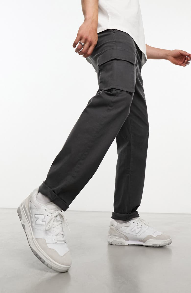 ASOS DESIGN Relaxed Fit Stretch Cotton Cargo Pants, Alternate, color,