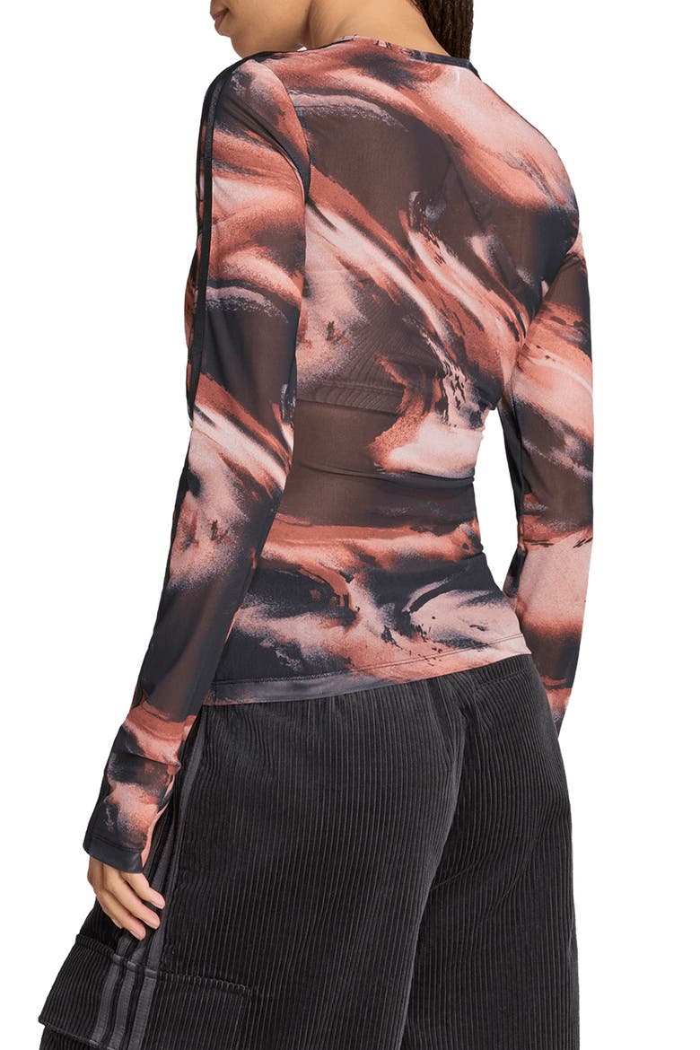 AOP Long Sleeve Mesh T-Shirt, Alternate, color, VERMILLON