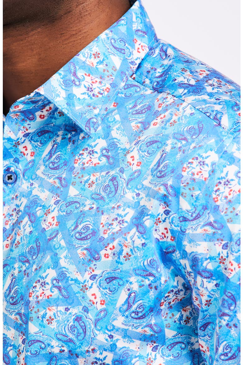 Marston Cotton Button-Up Shirt, Alternate, color, BLUE