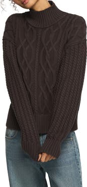 Lucky Brand Cable Mock Neck Sweater