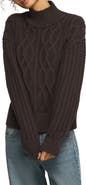 Lucky Brand Cable Mock Neck Sweater