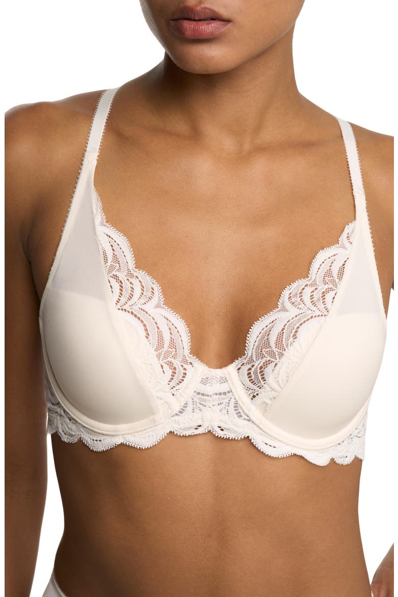Persuasion Lace Convertible Plunge T-Shirt Bra, Alternate, color, Ivory