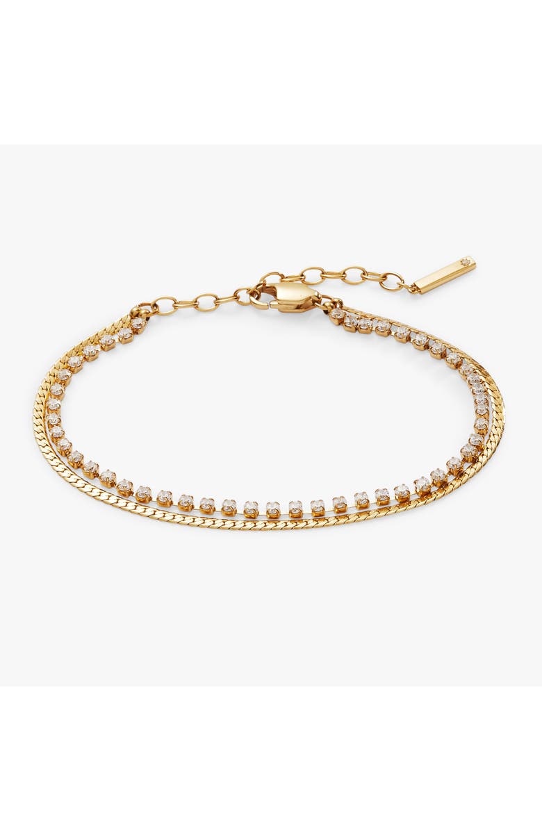 Alex and Ani 2 Row Crystal Tennis Chain  Bracelet, Main, color, 
