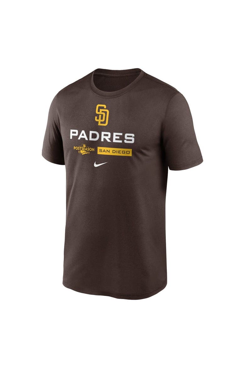 Men's Nike Brown San Diego Padres 2022 Postseason Authentic Collection Dugout T-Shirt, Alternate, color, Brown