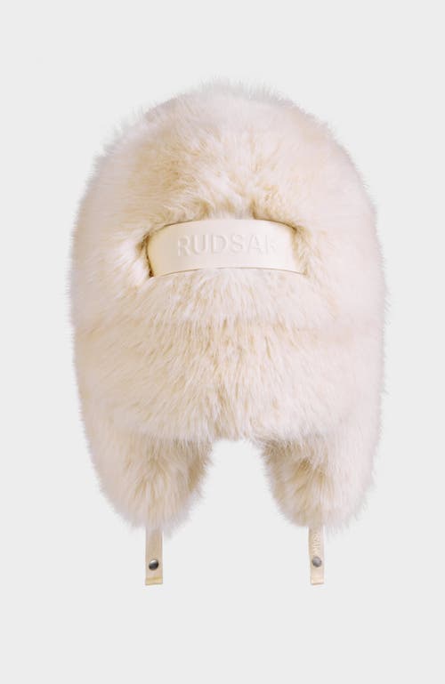 Rudsak Lira Faux Fur Aviator Hat & Mitten Set In Neutral