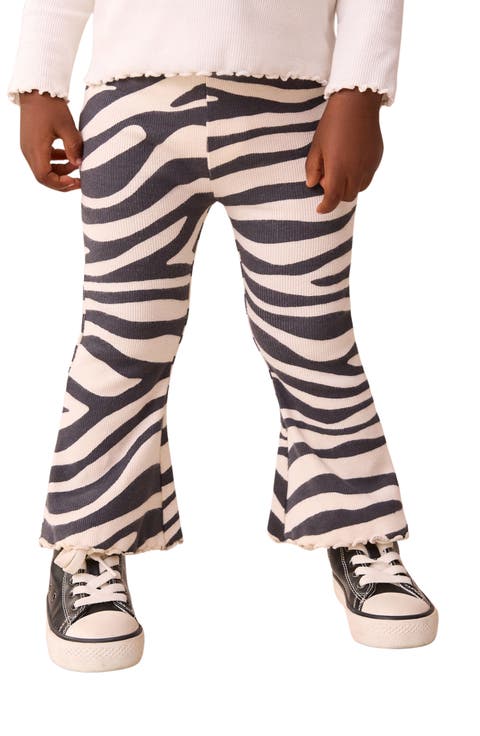 Kids' Zebra Print Rib Flare Leggings (Little Kid)