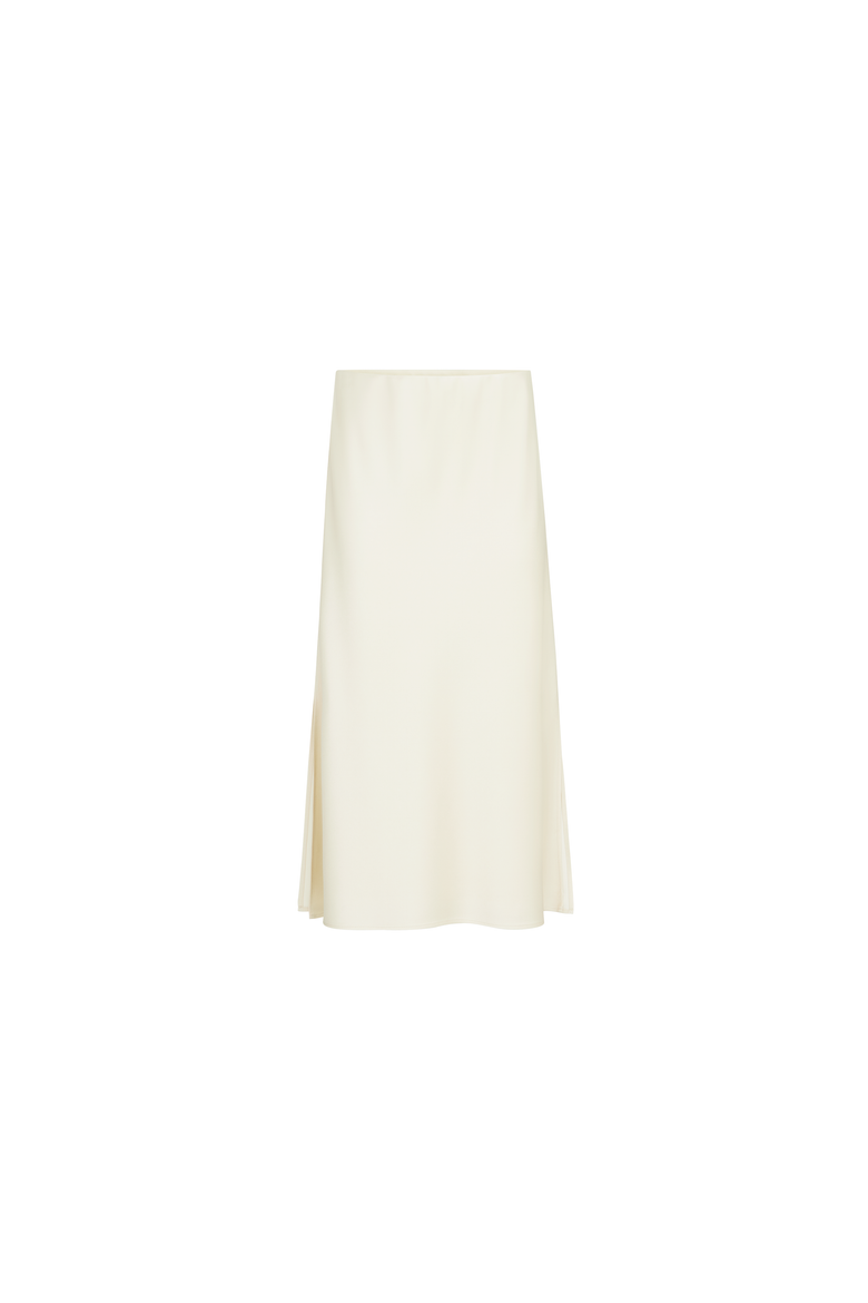 Satin cady fluid pencil skirt, Alternate, color, Butter