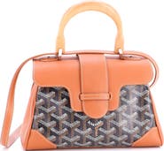 Pre-Owned Goyard Saigon Top Handle Bag Coated Canvas with Leather Mini